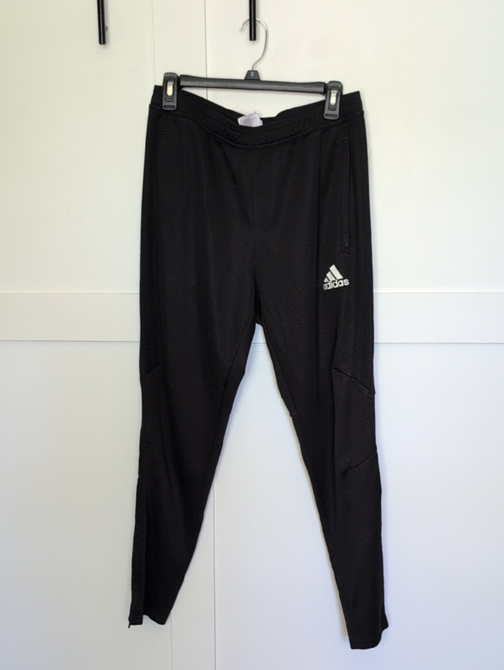 adidas Black Athletic Track Pants with Logo Tag